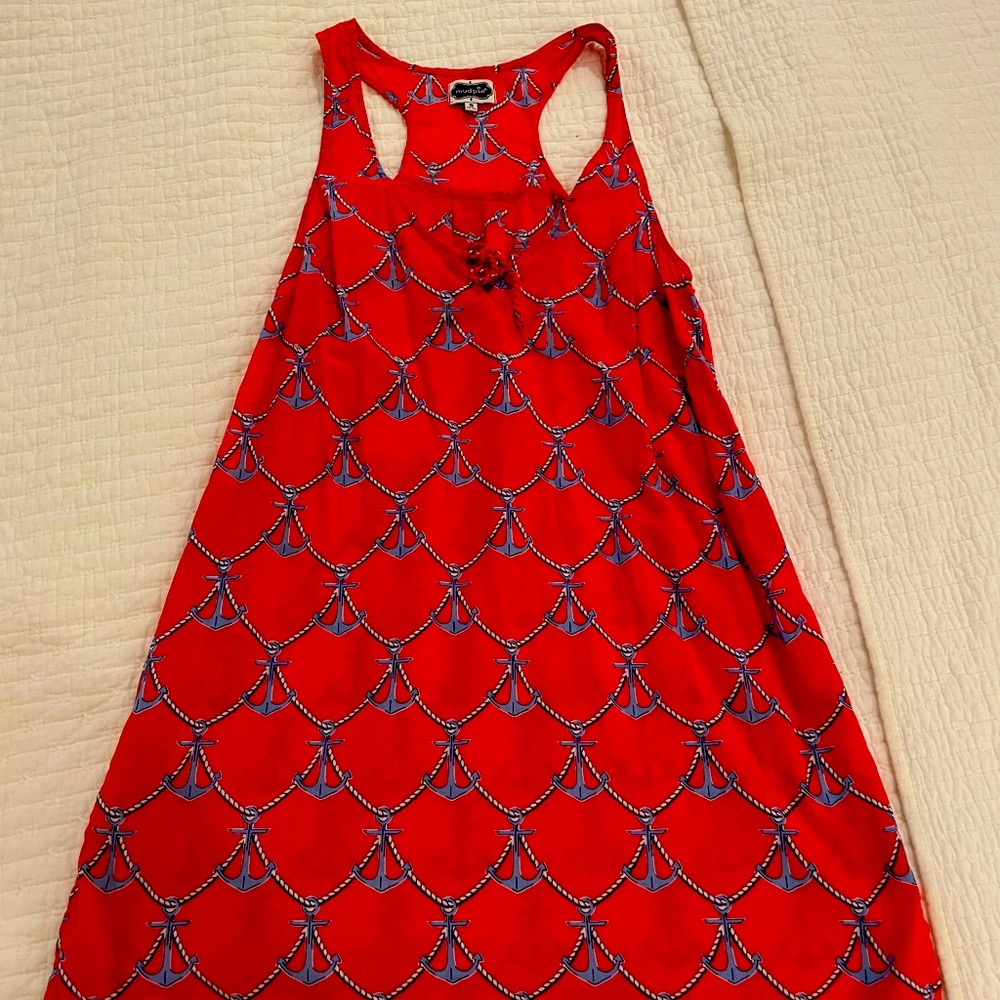 Womens mud pie red anchor coverup. Racerback cut. Hits above knees